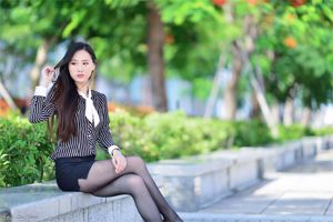 [대만 Zhengmei] Zhang Xiaomi-Black Silk OL Girl Outdoor