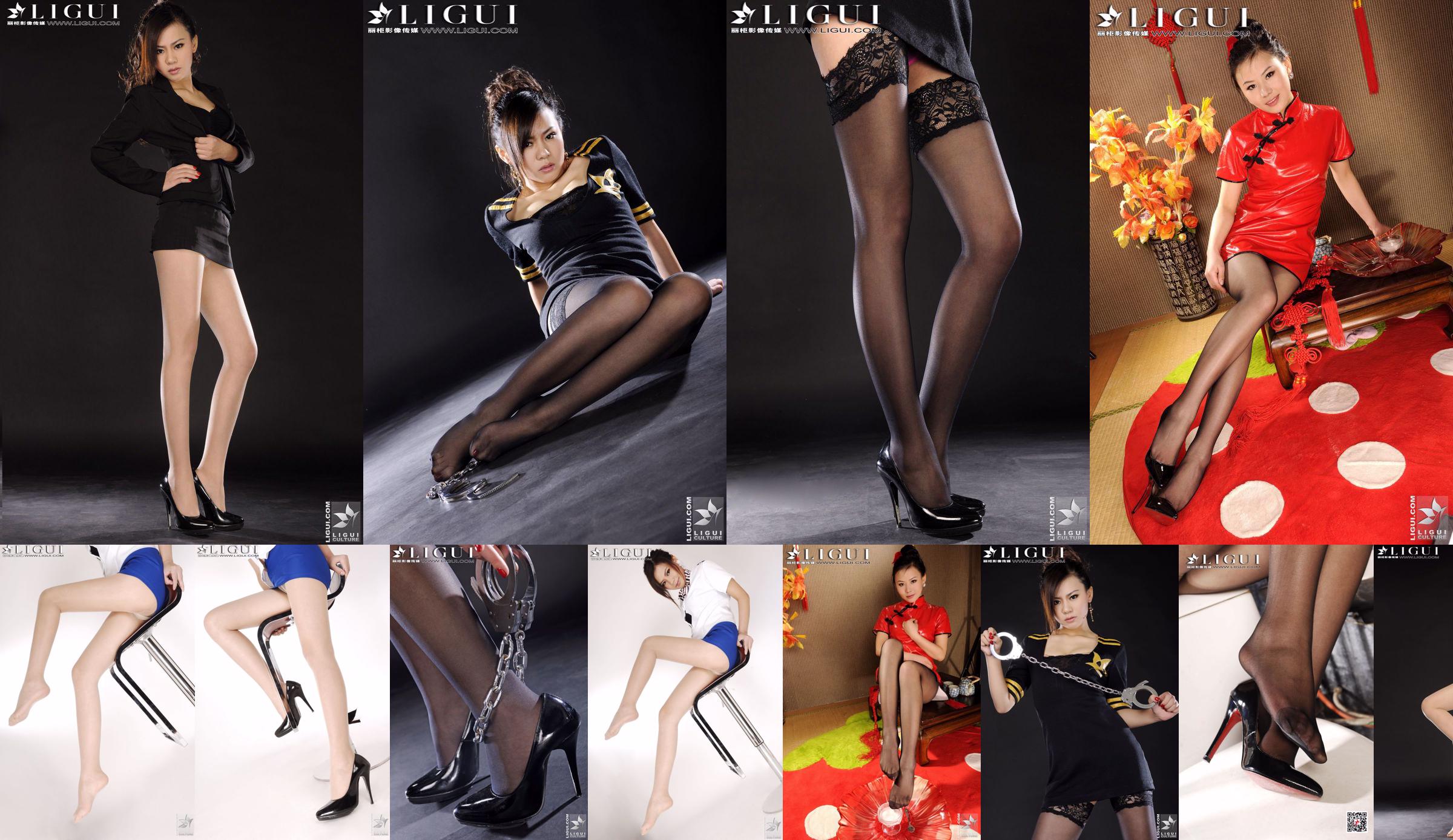 Model Sophie "2011 Classical Black Silk New Year Special" [丽 柜 LiGui] Foto van mooie benen en jade voeten No.5d2c95 Pagina 1