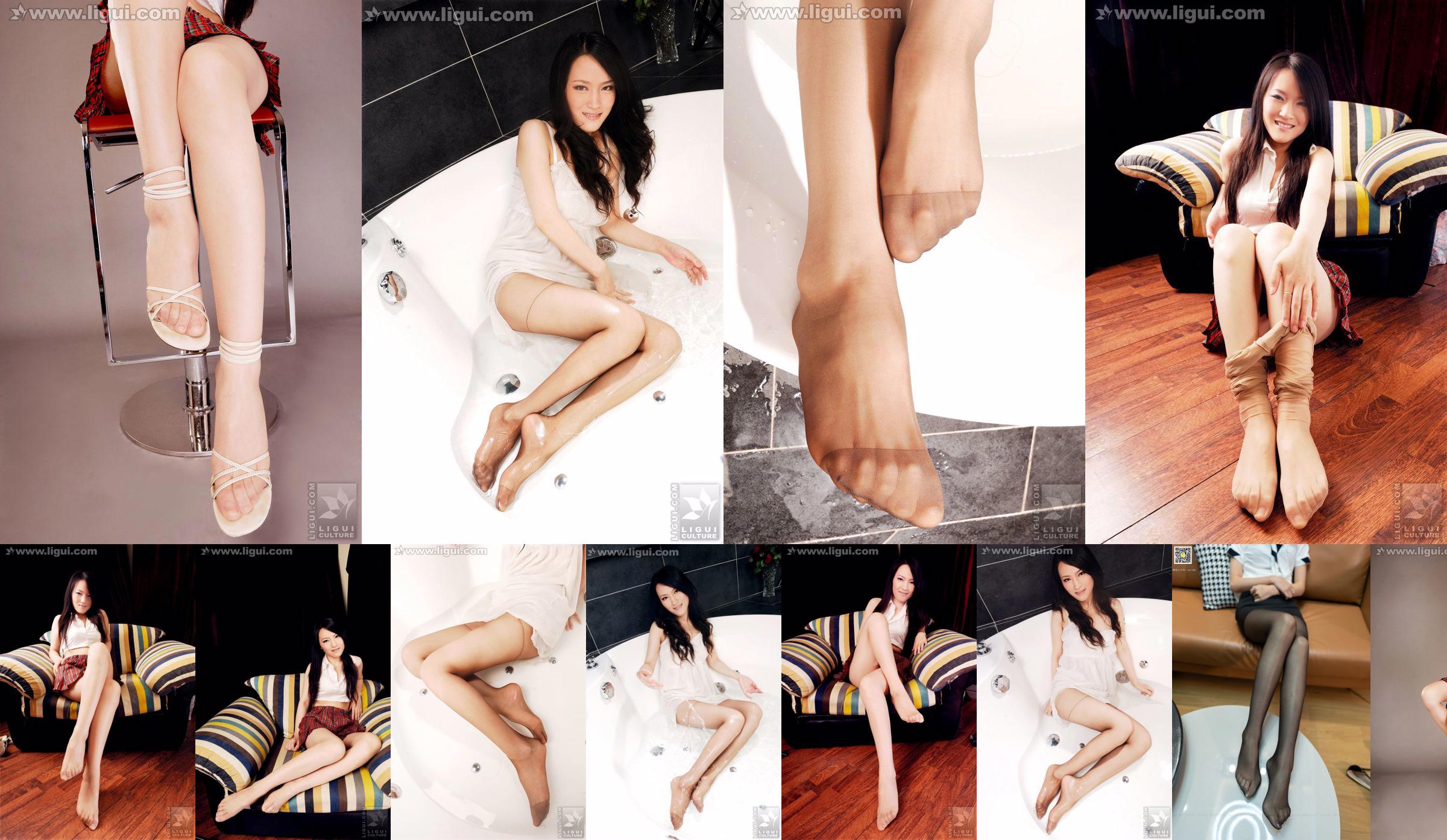 Modèle Wen Ting "Bas de viande sucrée et mignonne avec des talons hauts" [丽 柜 LiGui] Photo de belles jambes et pieds de jade No.f90951 Page 1