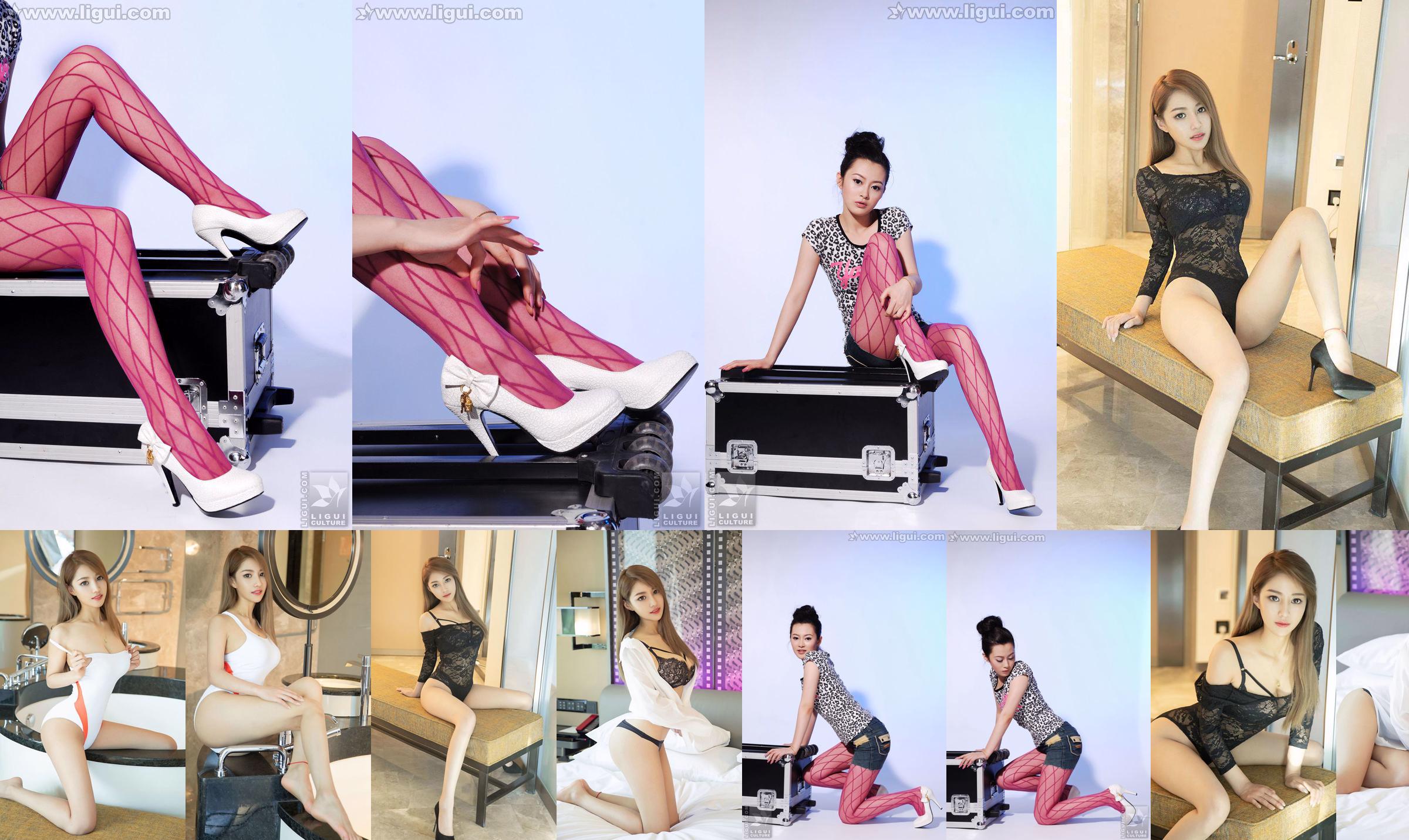 Model Chen Jiajia "Kleurrijke zijden kousen en interpretatie van hoge hakken" [丽 柜 LiGui] Silk Foot Photo No.c8246c Pagina 1