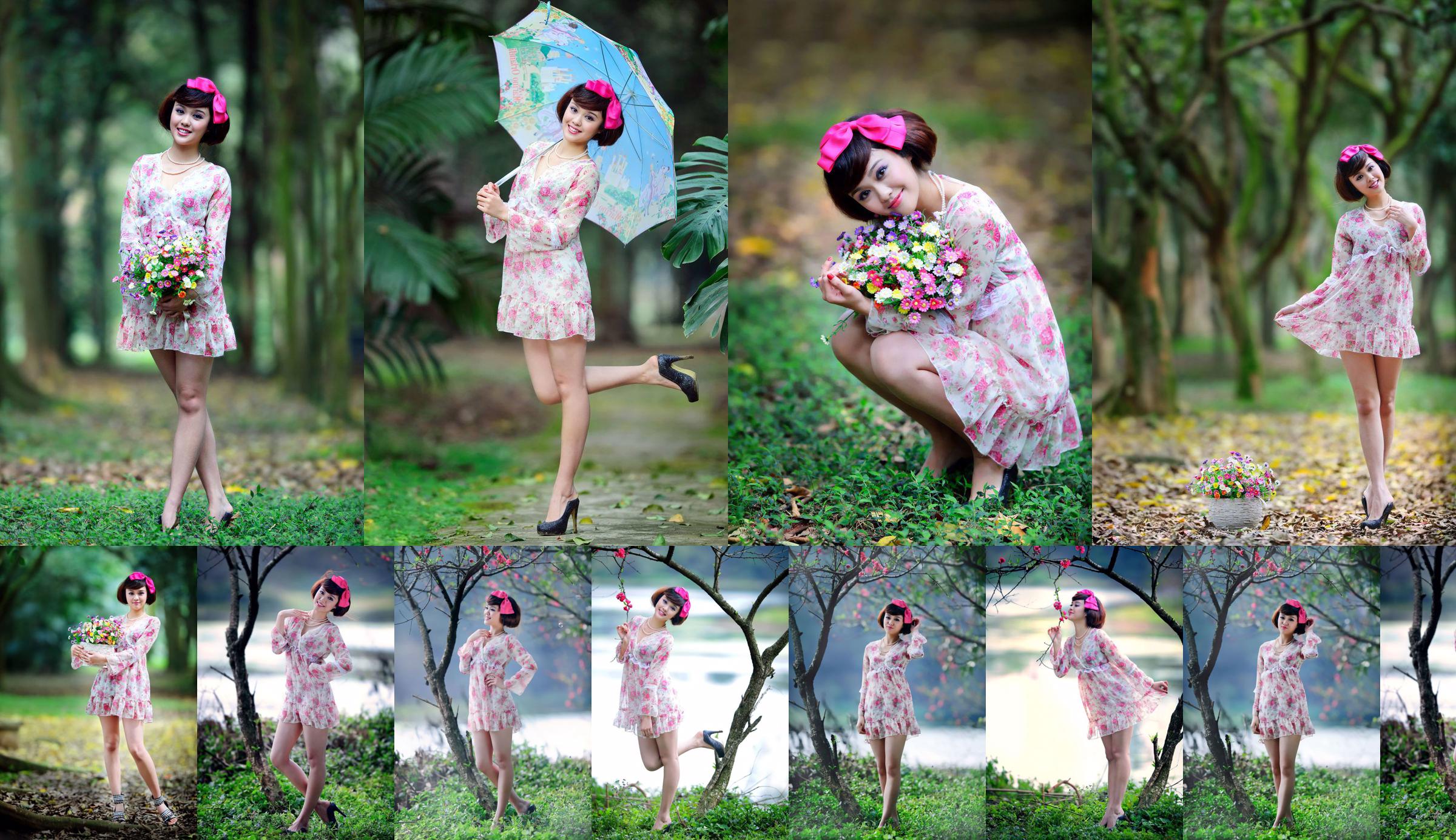 Fille taïwanaise Yin Zhi "Tournage extérieur de belles robes de couleur" No.cf6155 Page 1