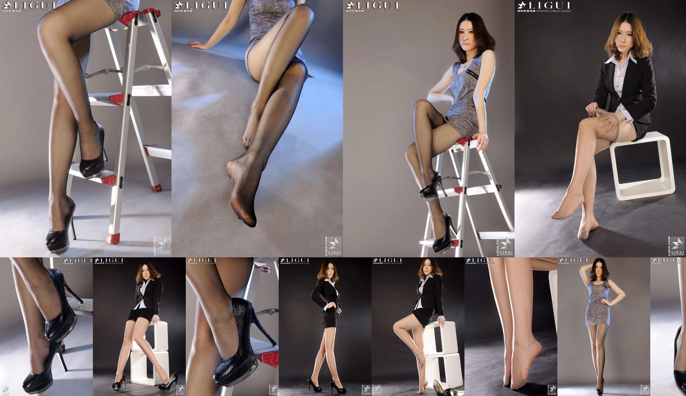 Модель LiLy "Новогоднее искушение из черного шелка" [丽 柜 LiGui] Красивые ноги и нефритовая ступня. Фото No.8b52c2 Страница 2