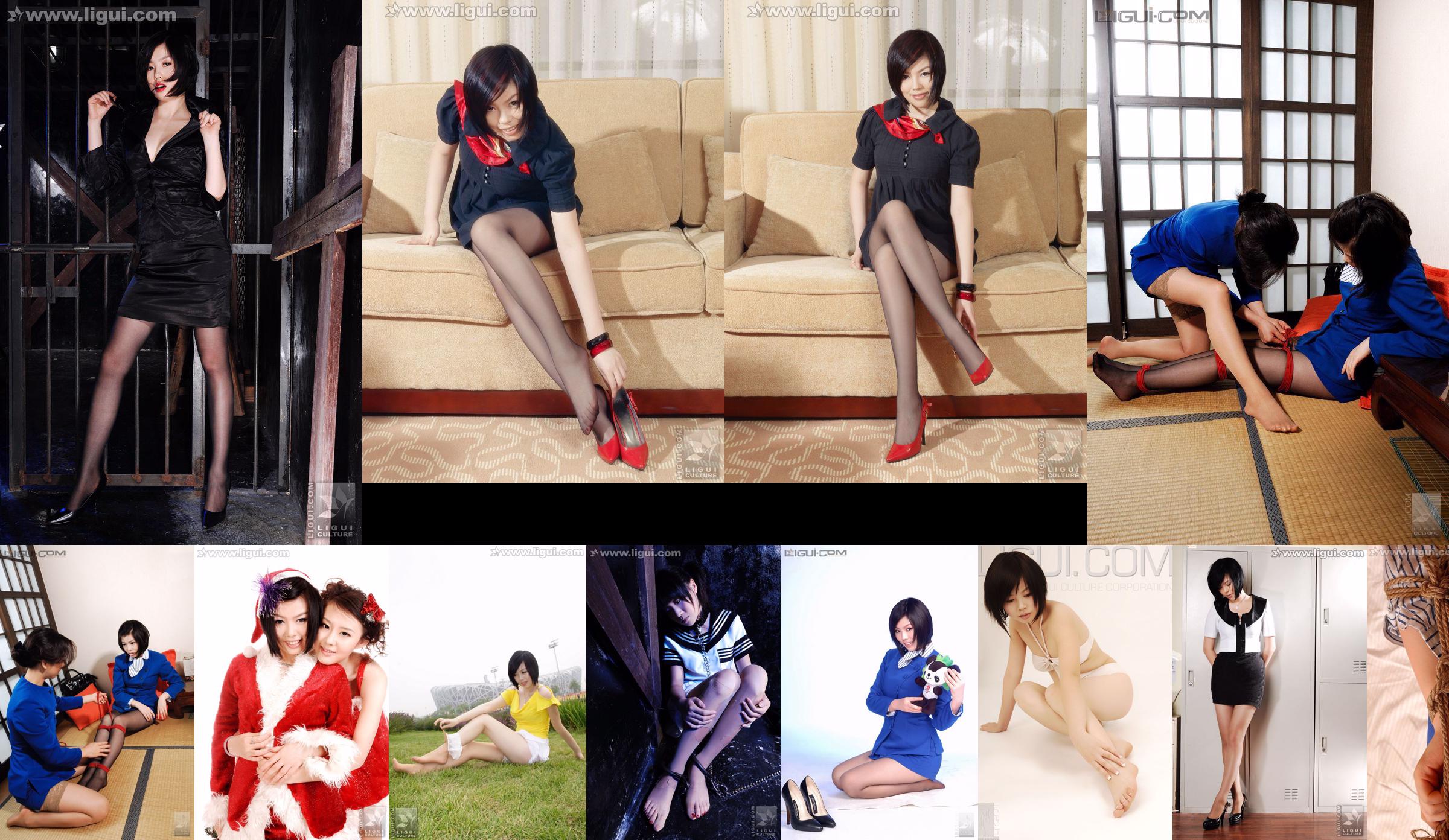 Model screen "showing beautiful legs on the grass" [丽柜LiGui] Silk Foot Photo No.5447fd Page 1